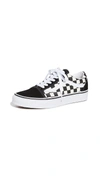Vans Old Skool Platform Sneakers In Checkerboard-black In Primary Check Black/white