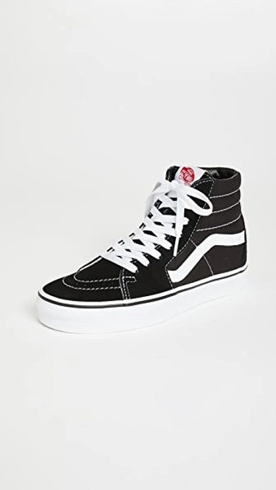 Vans Black And White Sk8-hi 38 Dx Suede Leather And Canvas Sneakers In Black