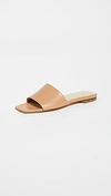 Aeyde 10mm Anna Leather Slide Flats In Beige