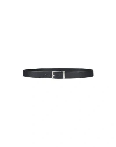 Giorgio Armani Leather Belt In Midnight Blue