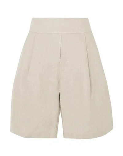 Matin Woman Shorts & Bermuda Shorts Dove Grey Size 8 Linen