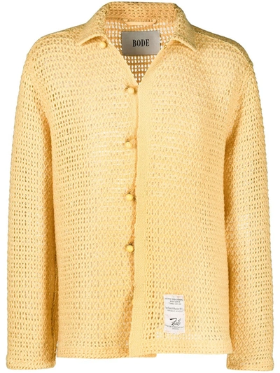 Bode Open-knit Cardigan In Yellow
