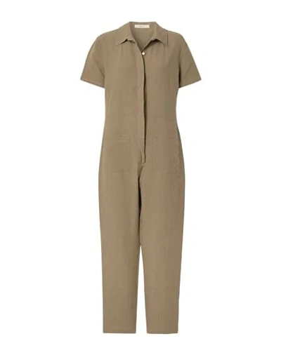 Matin Woman Jumpsuit Khaki Size 8 Linen In Beige