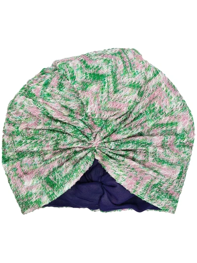 Missoni Fine Knit Turban In Green