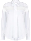 Shop Valentino Sheer-panel Long-sleeve Shirt In White