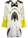 Valentino Tropical World Arazzo Dress In Lime Color In Green