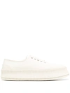 Jil Sander Low-top Lace-up Sneakers In Beige