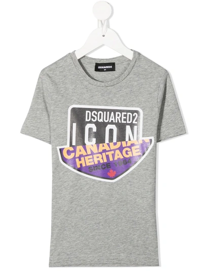 Dsquared2 Teen Canadian Icon T-shirt In Grey