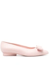 Ferragamo Viva Nylund Pink Leather Flats In Pink