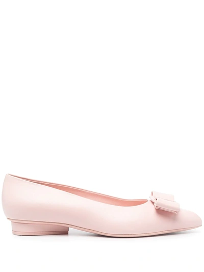 Ferragamo Viva Nylund Pink Leather Flats