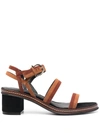 Ferragamo Two-tone Leather Sandals In Brown