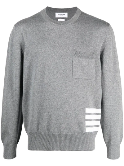 Thom Browne 4-bar Knitted Jumper In Grau