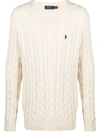 Polo Ralph Lauren Cable-knit Wool-cashmere Sweater In White