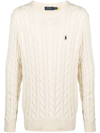 Polo Ralph Lauren Cable-knit Cotton Jumper In Neutrals