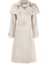 Ferragamo Belted Trench Coat In Neutrals