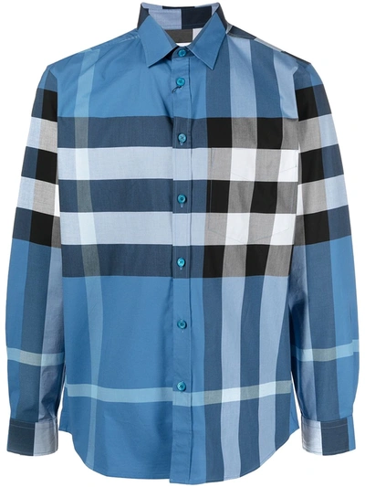 Burberry Vintage Check Button-up Shirt In Blue