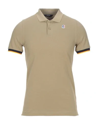 K-way Polo Shirts In Camel