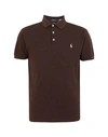 Polo Ralph Lauren Custom Slim Fit Soft Cotton Polo Shirt Man Polo Shirt Dark Brown Size Xxl Cotton