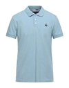 Moose Knuckles Polo Shirts In Sky Blue
