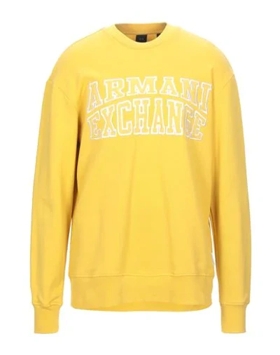 Armani Exchange Sweatshirts In Yellow