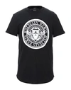 Balmain Noir Blanc Cotton T-shirts And Polos In Black