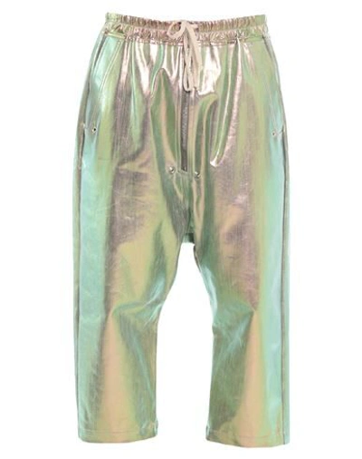 Rick Owens Denim Capris In Light Green