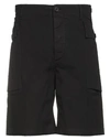 Aries Herringbone-weave Cargo Pockets In Black
