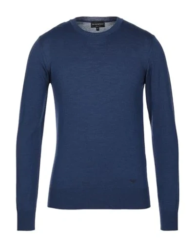 Emporio Armani Sweaters In Blue