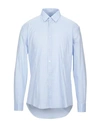 Grey Daniele Alessandrini Shirts In Sky Blue