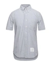 Thom Browne Striped Cotton Shirt In Blue