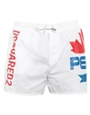 DSQUARED2 DSQUARED2 MAN SWIM TRUNKS WHITE SIZE 26 POLYESTER,47277439LM 3