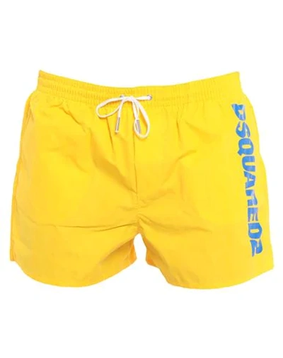Dsquared2 Swim Trunks In Yellow