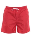 Dsquared2 Monogram Drawstring-waist Swim Shorts In Red