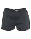 Dsquared2 Nylon Swim Trunks With Pvc Pochette - Atterley In Black