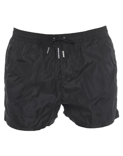 Dsquared2 Nylon Swim Trunks With Pvc Pochette - Atterley In Black