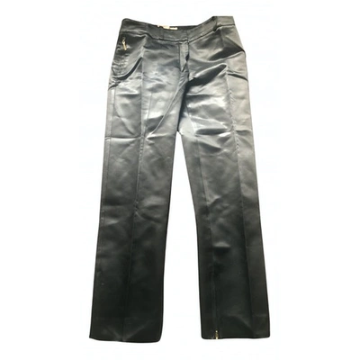 Pre-owned Valentino Silk Trousers In Black