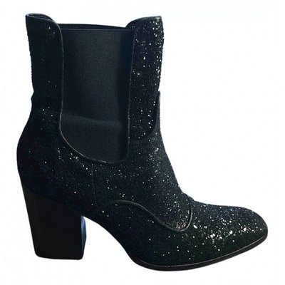 Pre-owned Premiata Glitter Ankle Boots In Black