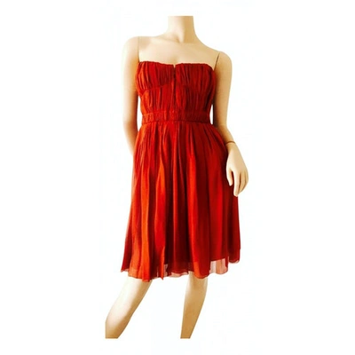 Pre-owned Carven Silk Mid-length Dress In Red