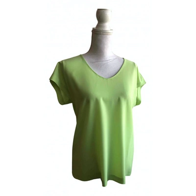 Pre-owned Diane Von Furstenberg Green Polyester Top