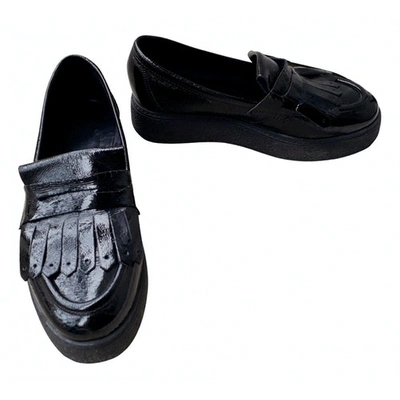 Pre-owned Carlo Pazolini Patent Leather Flats In Black