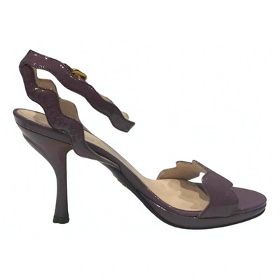 Pre-owned Prada Patent Leather Sandal In Purple