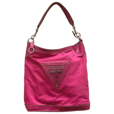 Pre-owned Guess Cloth Handbag In Pink