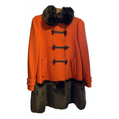 Pre-owned Kate Spade Wool Coat In Orange