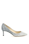 Jimmy Choo Multicolor Glitter Fabric Romy 85 Pumps In Silver Dusk Blue (silver)