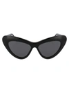 Gucci Interlocking Gg Cat-eye Sunglasses In 001 Black Black Grey