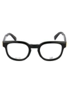 Dunhill Tortoiseshell Logo Plaque Glasses In 001 Black Black Transparent