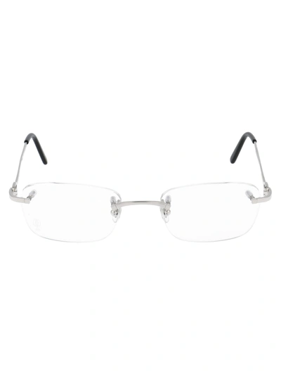 Cartier Ct0050o Glasses In 002 Silver Silver Transparent