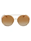 Chloé Ch0041s Gold Female Sunglasses In 002 Gold Brown Orange