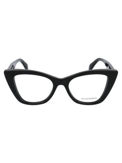 Alexander Mcqueen Am0305o Glasses In 001 Black Black Transparent