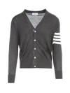 THOM BROWNE CLASSIC V NECK CARDIGAN W/4 BAR SLEEVE,11739317